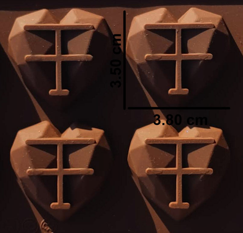 Polygon heart silicone mold